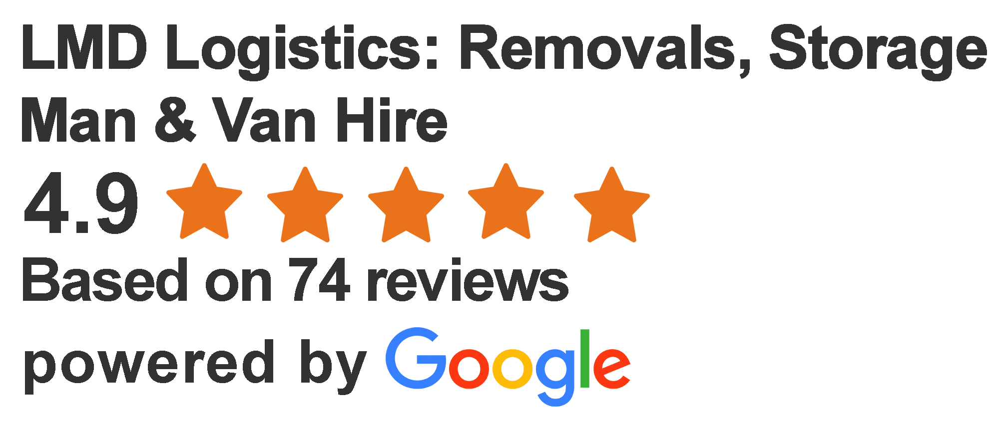 LMD Logistics 5-star Google reviews — 74 reviews